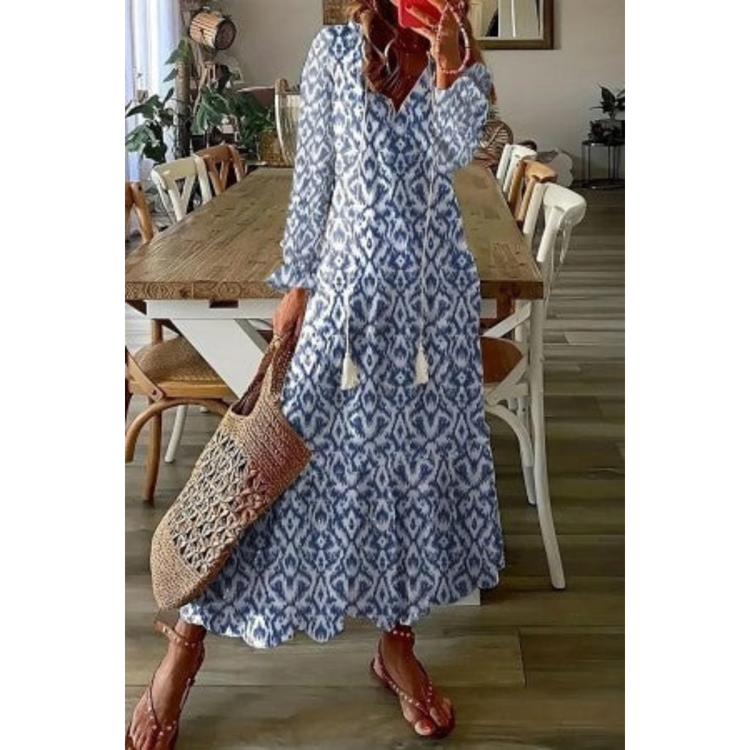 Lou | Damen Maxikleid Sommer Floral Boho Stilvoll