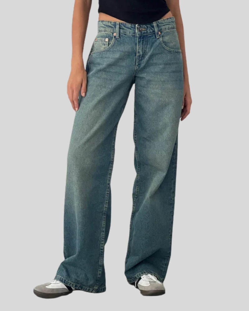 Low Waist Baggy Jeans für Damen – Trendiger Streetwear-Look im Y2K-Stil