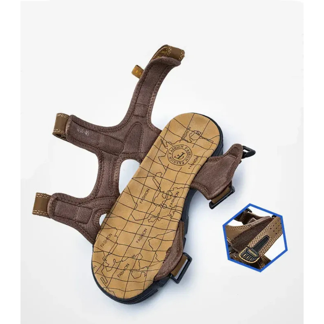 Luca | Unisex Bequeme Sandalen mit Klettverschluss