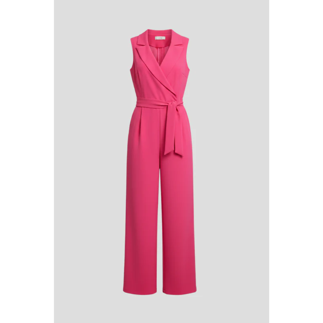 Magdalena | Damen Jumpsuit Mit V Ausschnitt Und Gürtel Für Abend
