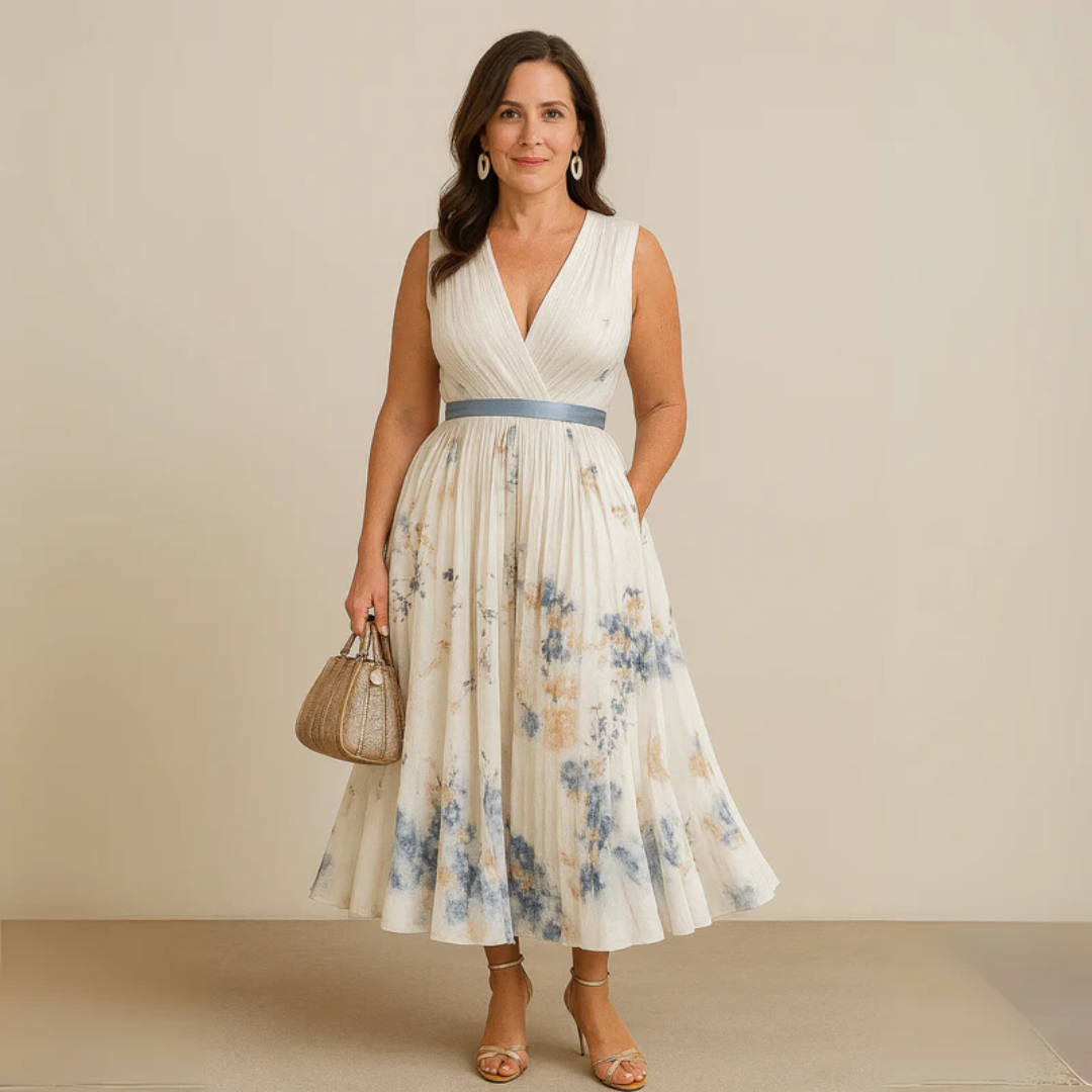 Mara | Damen Sommerkleid Maxi Für Alltag Ohne Ärmel