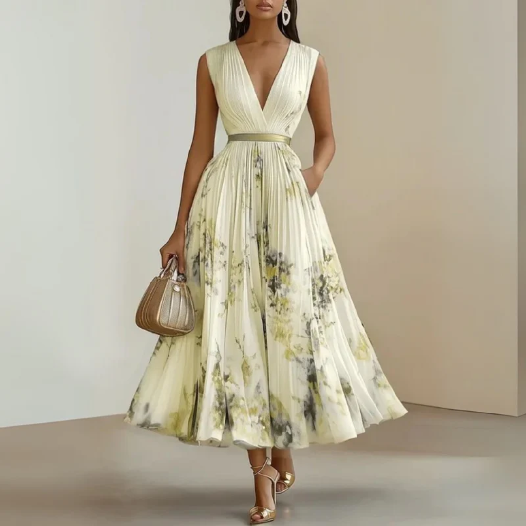 Mara | Damen Sommerkleid Maxi Für Alltag Ohne Ärmel