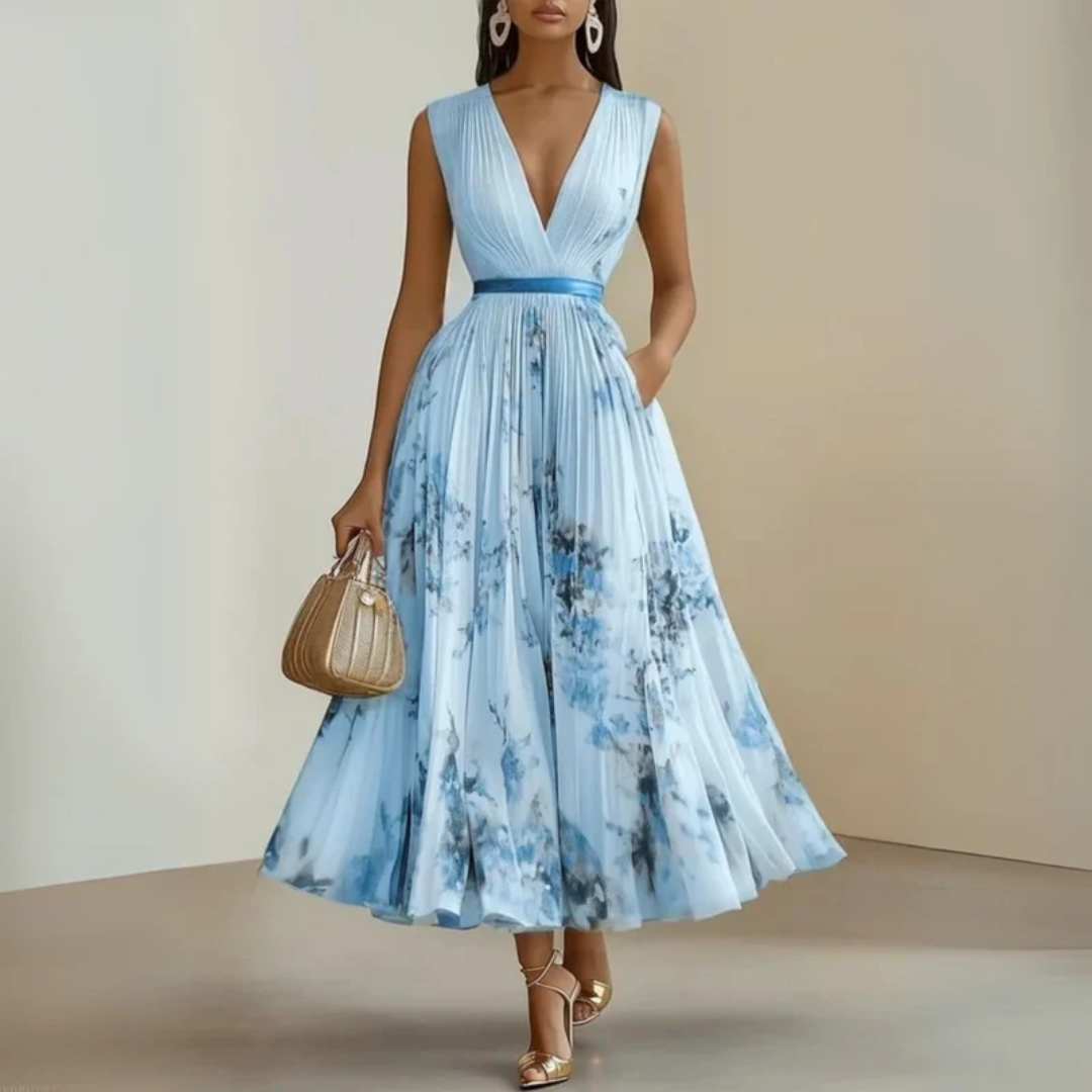 Mara | Damen Sommerkleid Maxi Für Alltag Ohne Ärmel