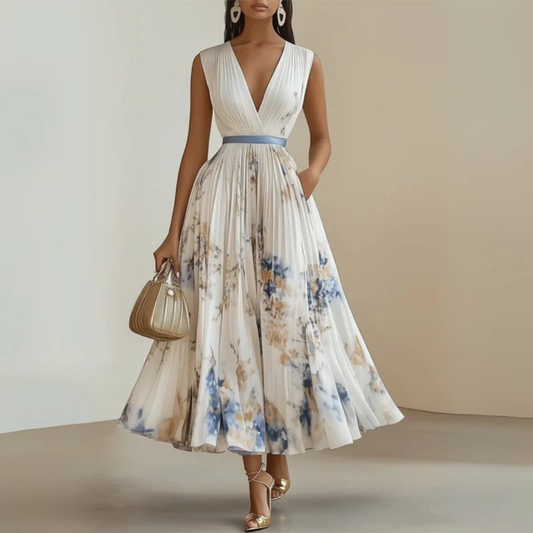 Mara | Damen Sommerkleid Maxi Für Alltag Ohne Ärmel