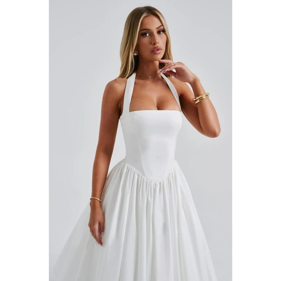 Marianne | Damen Midi Kleid Für Hochzeitsgast Mit Neckholder