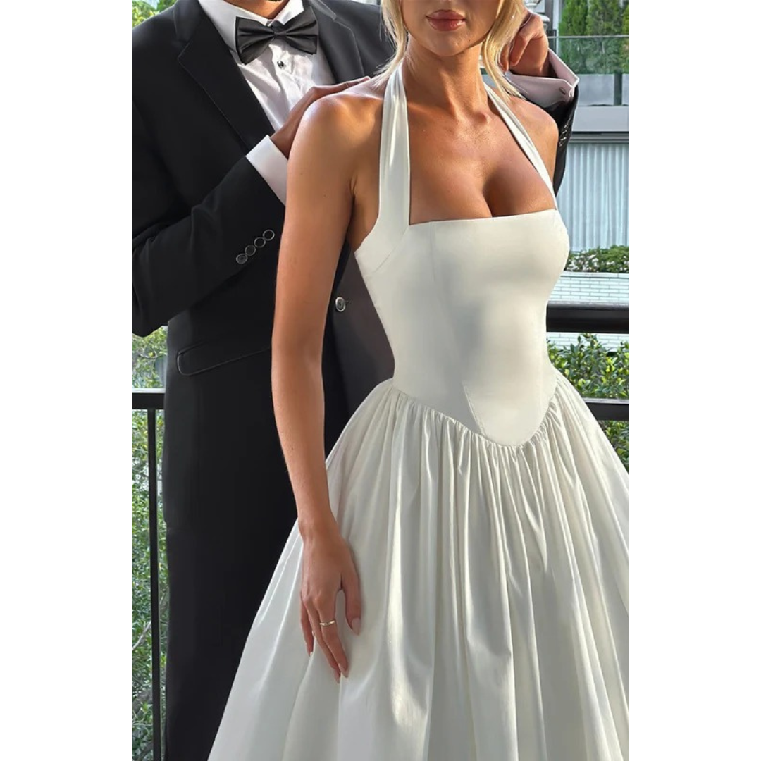 Marianne | Damen Midi Kleid Für Hochzeitsgast Mit Neckholder