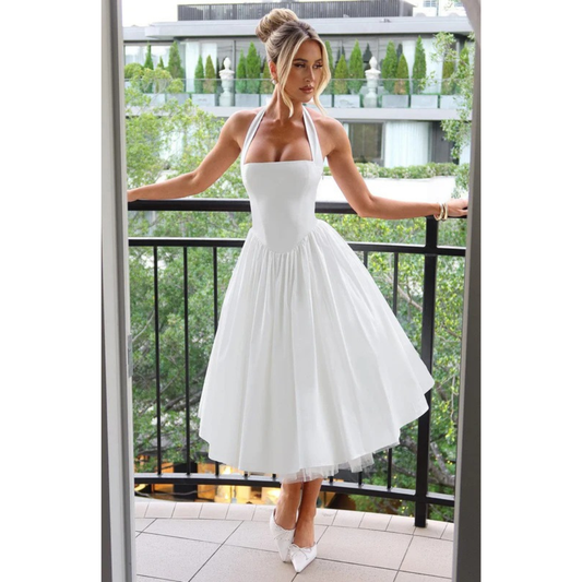 Marianne | Damen Midi Kleid Für Hochzeitsgast Mit Neckholder