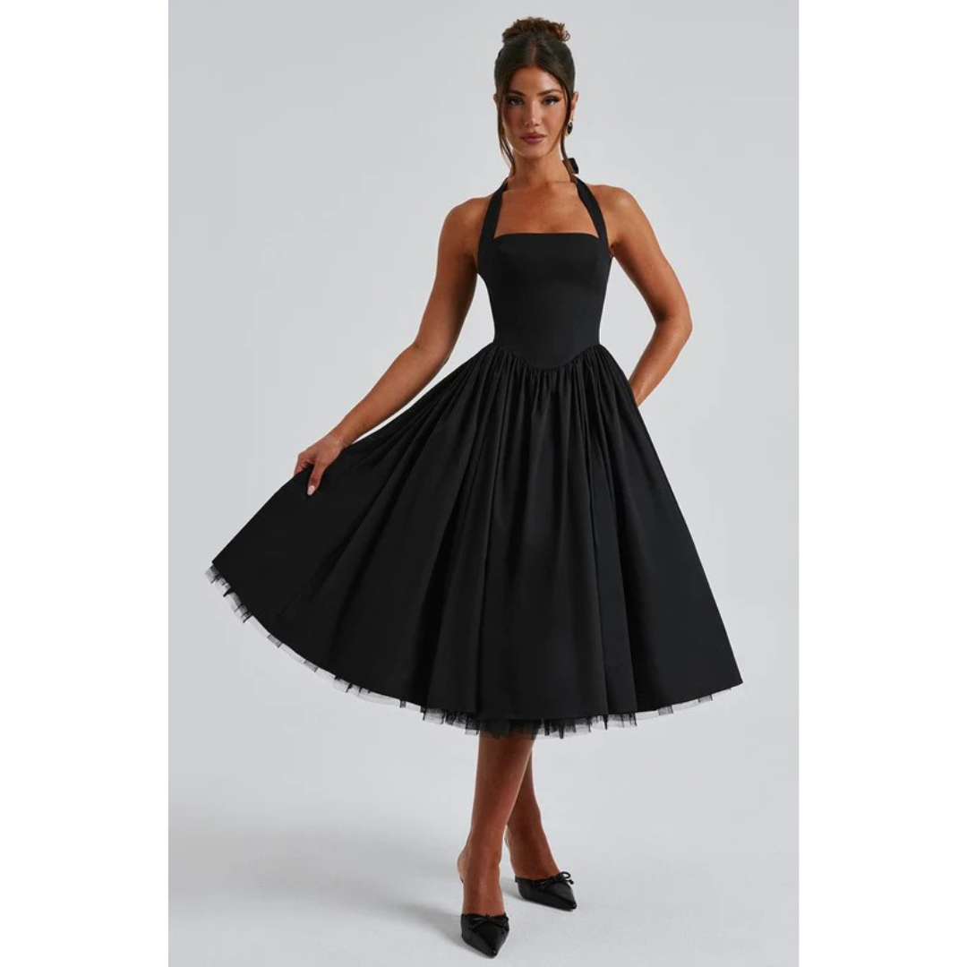 Marianne | Damen Midi Kleid Für Hochzeitsgast Mit Neckholder