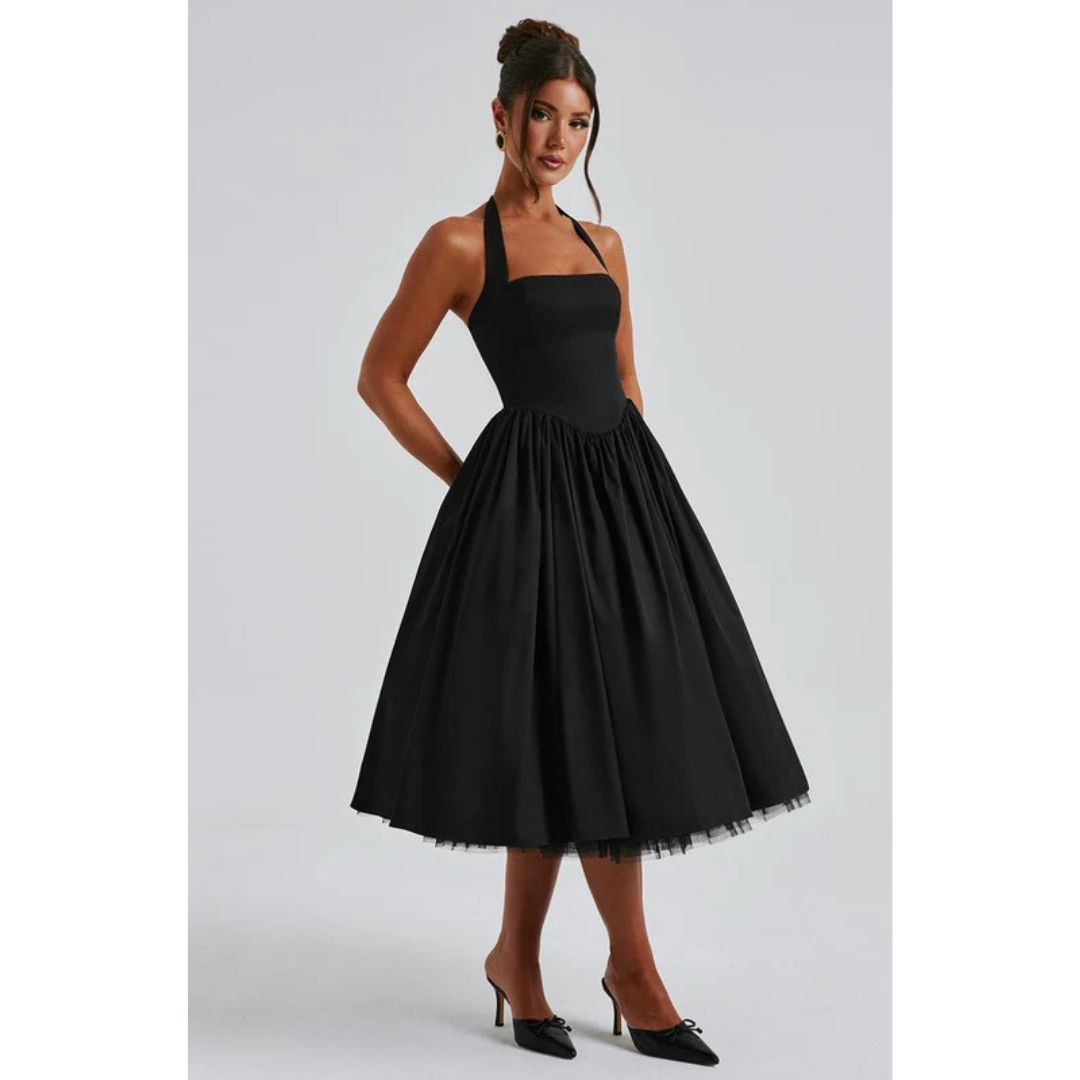 Marianne | Damen Midi Kleid Für Hochzeitsgast Mit Neckholder