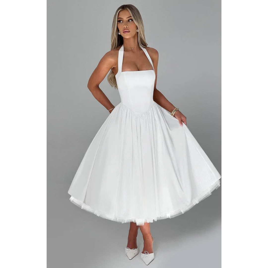 Marianne | Damen Midi Kleid Für Hochzeitsgast Mit Neckholder