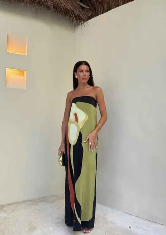 Maxi Abendkleid trägerlos – Langes Kleid mit geradem Schnitt für festliche Anlässe