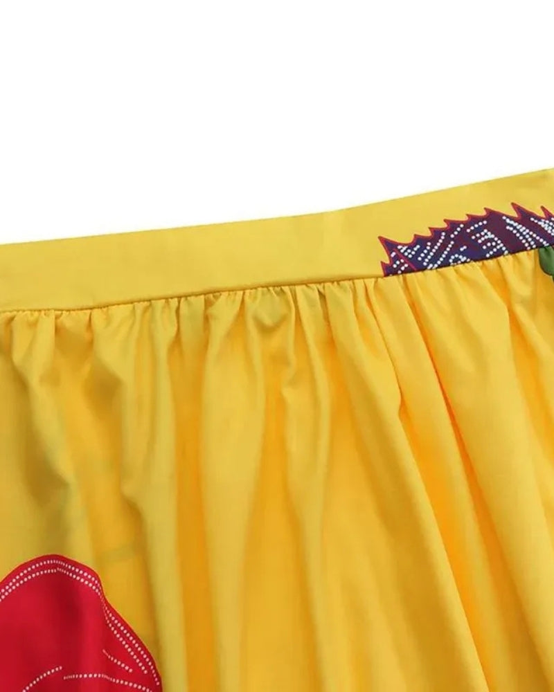 Maxirock mit floralem Muster und Taschen – High-Waist Rock für Alltag