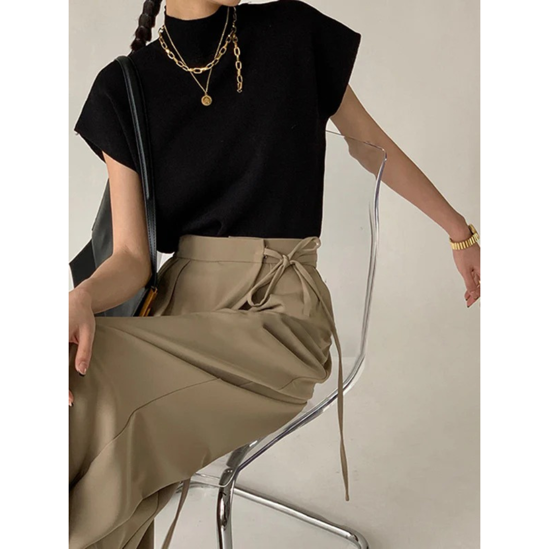 Melek | Damen Klassische Moderne Bluse Alltag