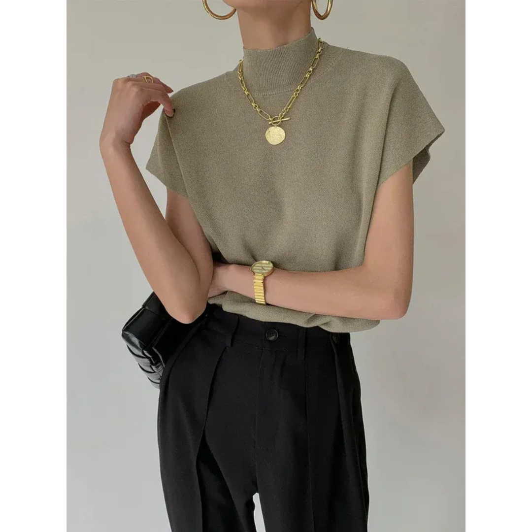 Melek | Damen Klassische Moderne Bluse Alltag