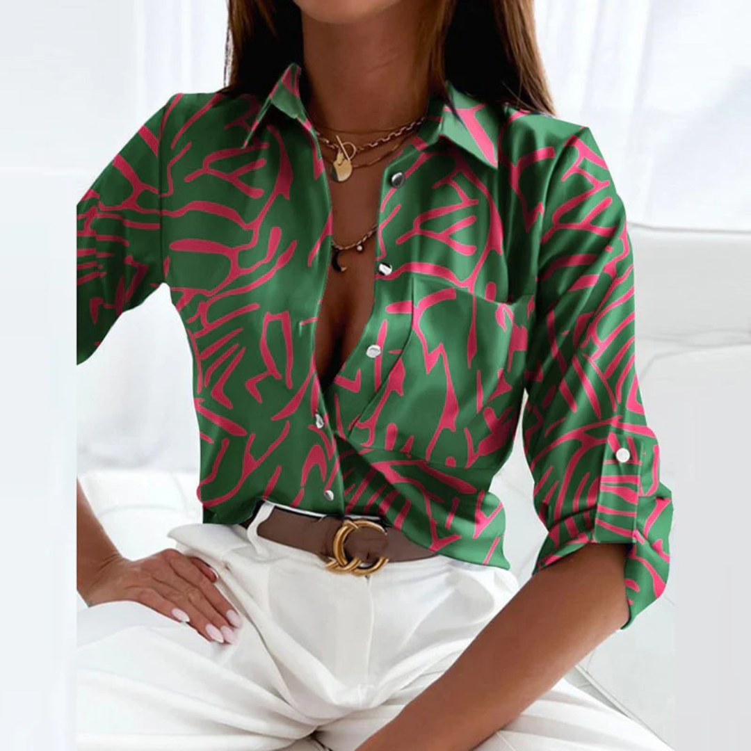 Melira | Damen Klassische Bluse mit Kragen Lange Ärmel
