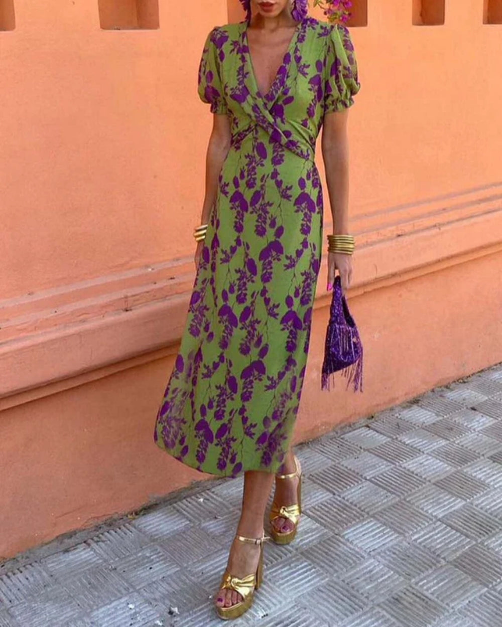 Midikleid mit Puffärmeln - Vielseitiger Boho-Stil für Alltag und Veranstaltungen