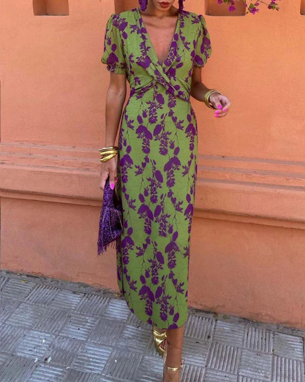 Midikleid mit Puffärmeln - Vielseitiger Boho-Stil für Alltag und Veranstaltungen