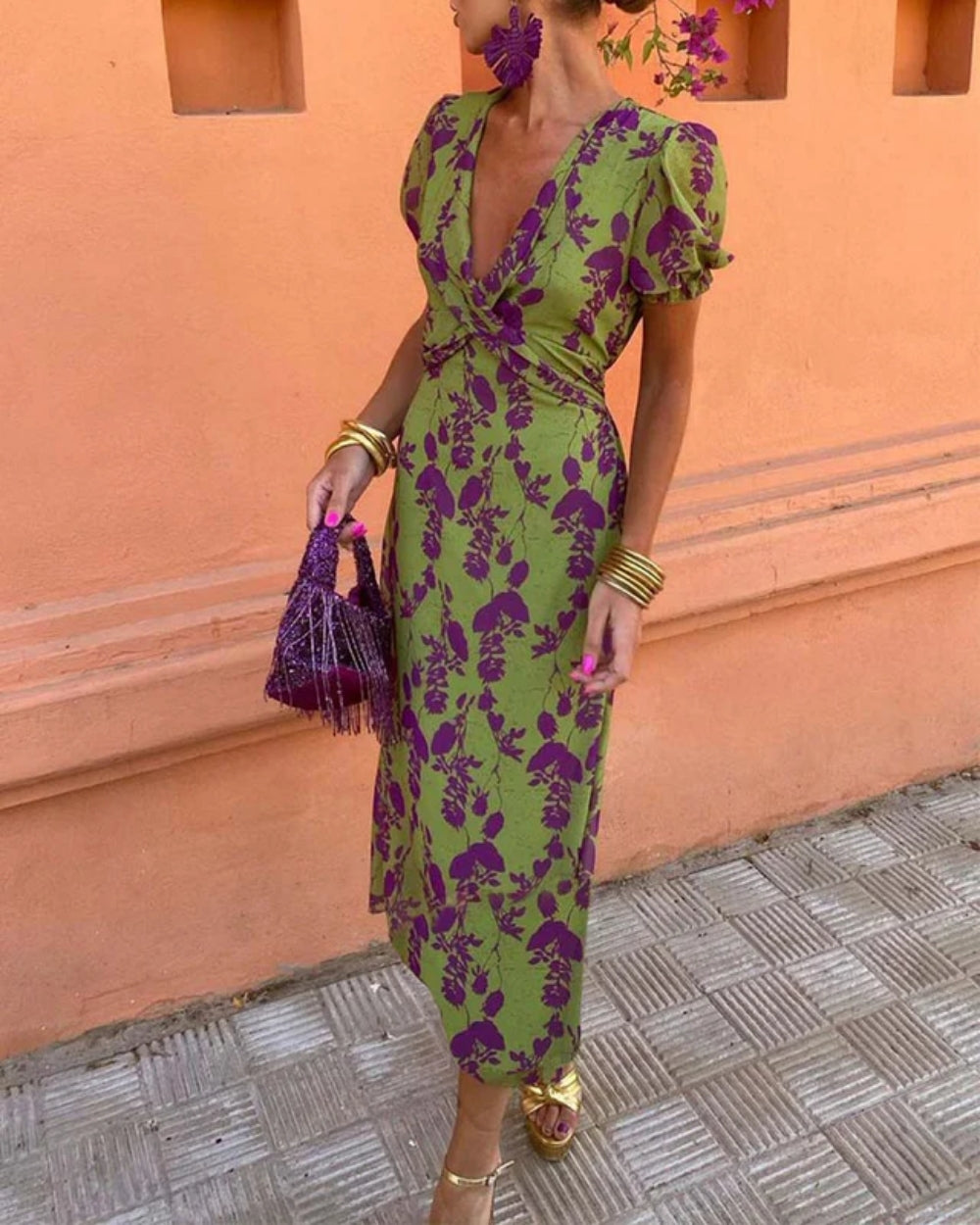 Midikleid mit Puffärmeln - Vielseitiger Boho-Stil für Alltag und Veranstaltungen
