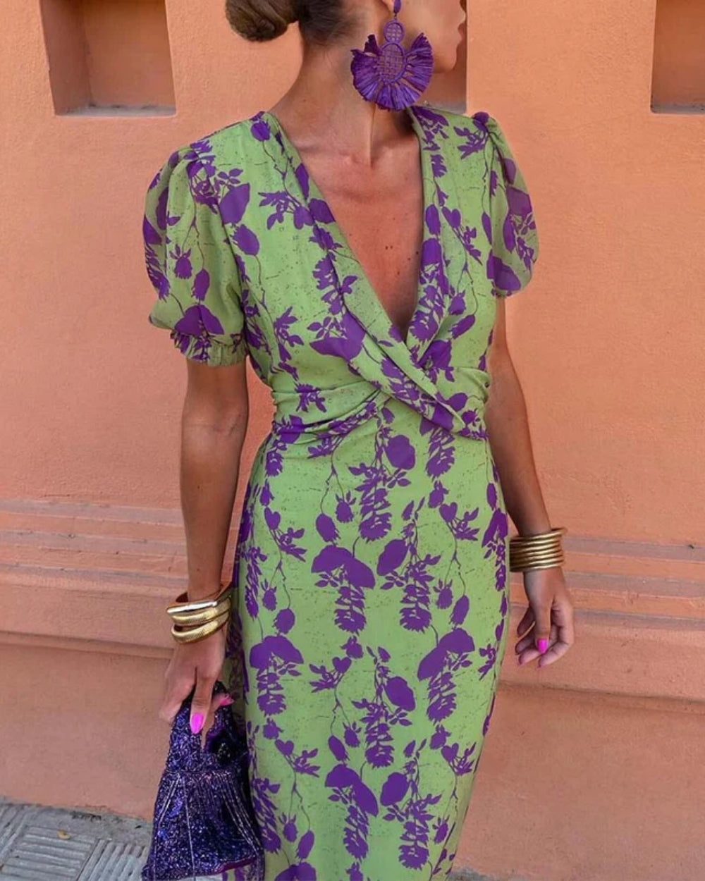 Midikleid mit Puffärmeln - Vielseitiger Boho-Stil für Alltag und Veranstaltungen