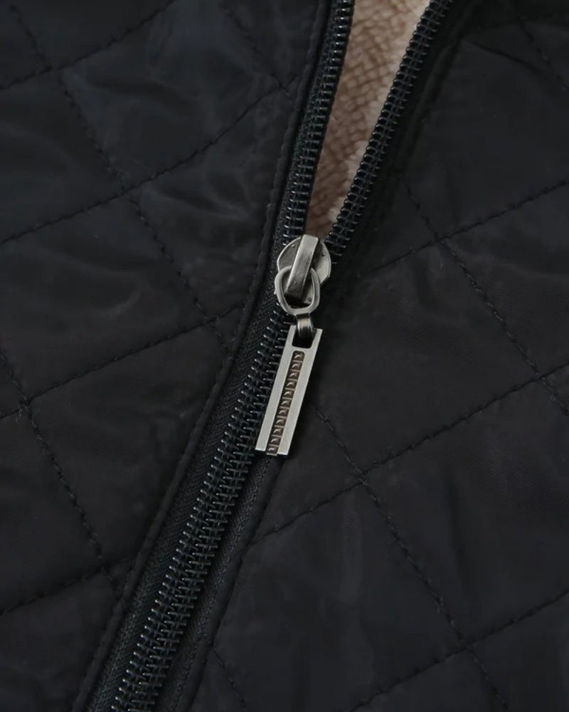 Mittellange Damen-Puffer-Winterjacke – Glänzendes Steppdesign für kalte Tage