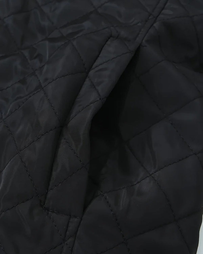 Mittellange Damen-Puffer-Winterjacke – Glänzendes Steppdesign für kalte Tage