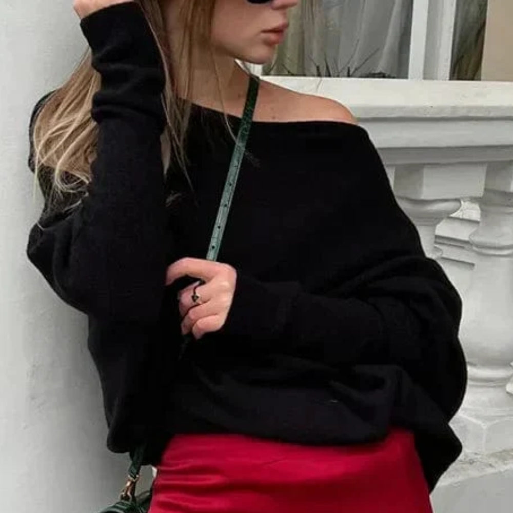 Moderner Langarmpullover - Zeitloses, locker sitzendes Oberteil für Frauen