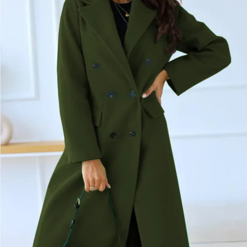 Moderner langer Winterjacke - einfarbig für Frauen