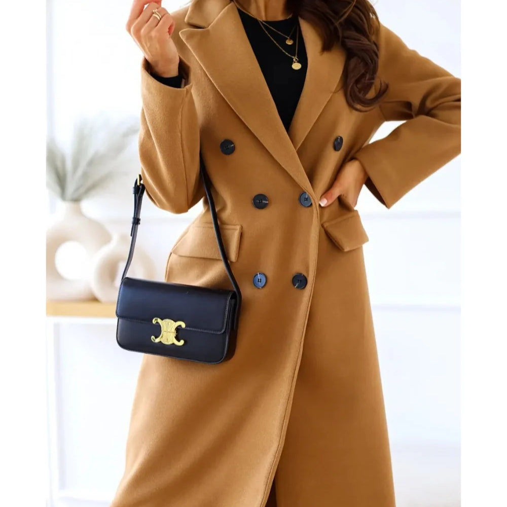Moderner langer Winterjacke - einfarbig für Frauen