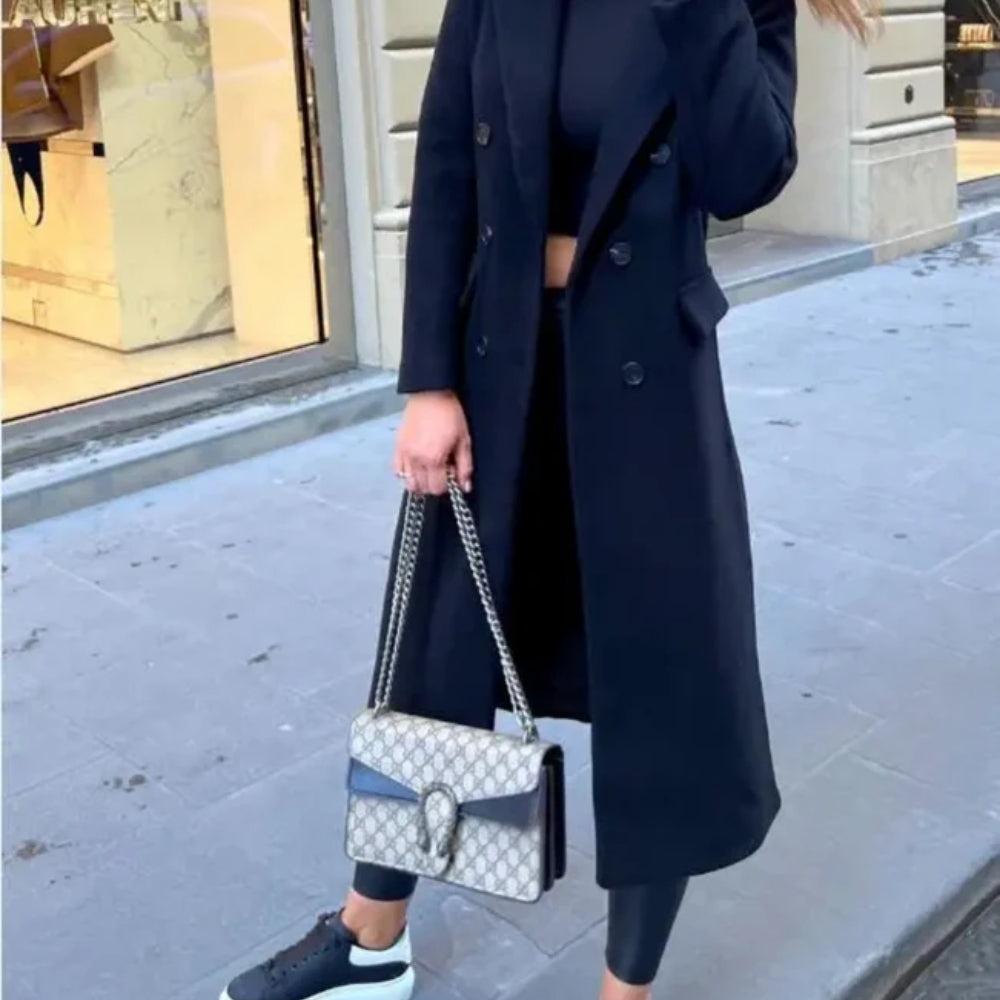 Moderner langer Winterjacke - einfarbig für Frauen