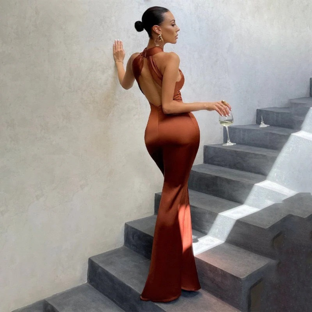 Nina | Damen Maxi Abendkleid Für Feier Schlicht Und Elegant