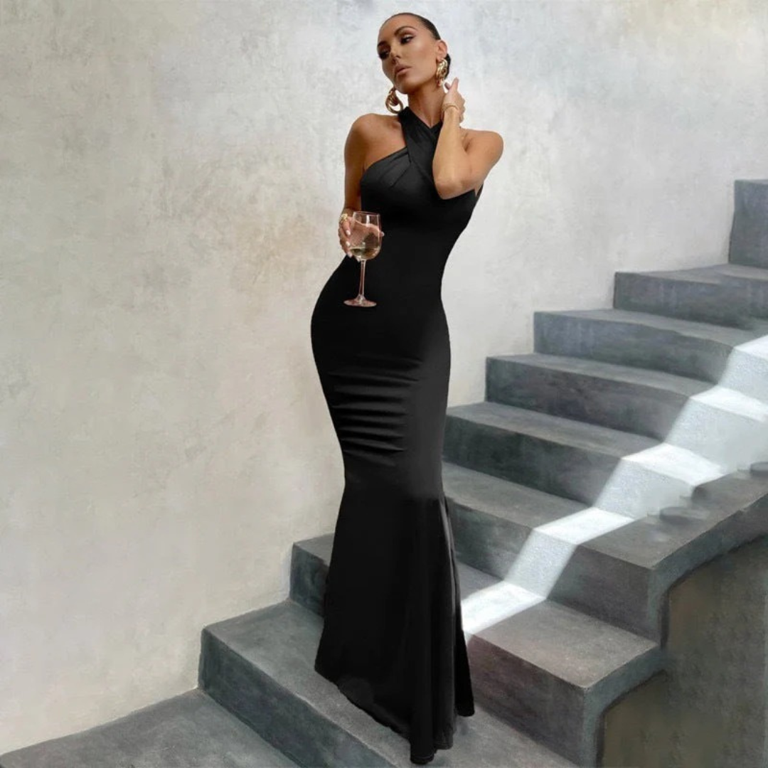 Nina | Damen Maxi Abendkleid Für Feier Schlicht Und Elegant