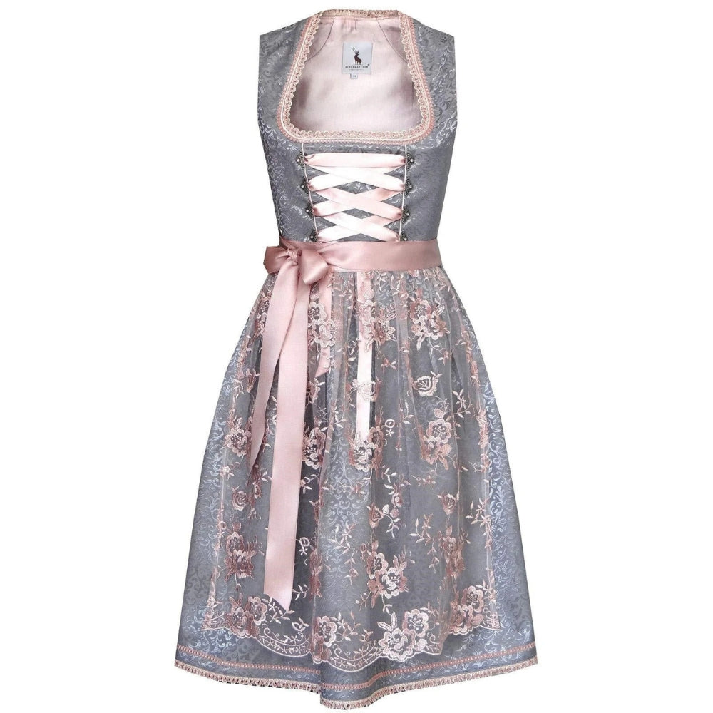 Oktoberfest Dirndl Kleid - Cannstatter Trachtenstil mit Schürze und Spitzenrock