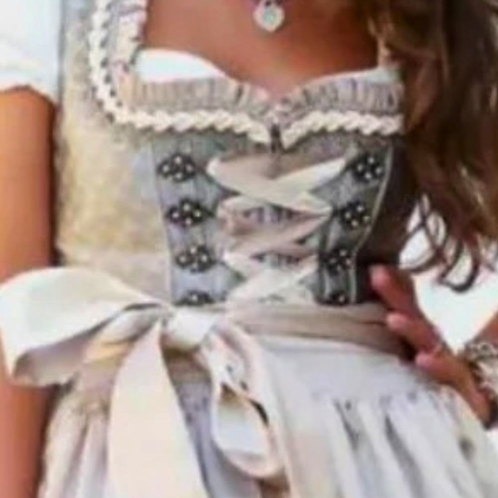 Oktoberfest Dirndl Kleider - Klassischer Midi-Stil mit Schürze und Bluse