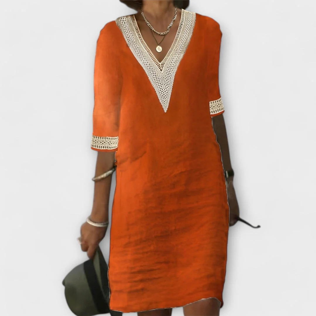 Olivia | Damen Sommerkleid Midi Boho Leicht Modern