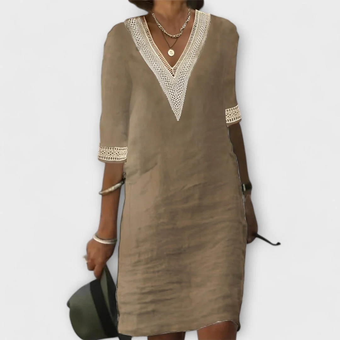 Olivia | Damen Sommerkleid Midi Boho Leicht Modern