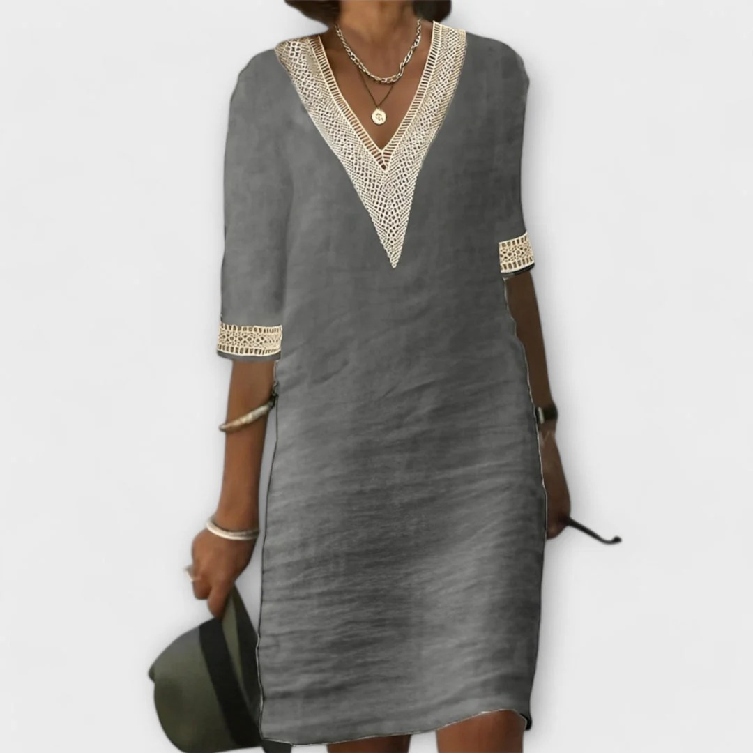 Olivia | Damen Sommerkleid Midi Boho Leicht Modern