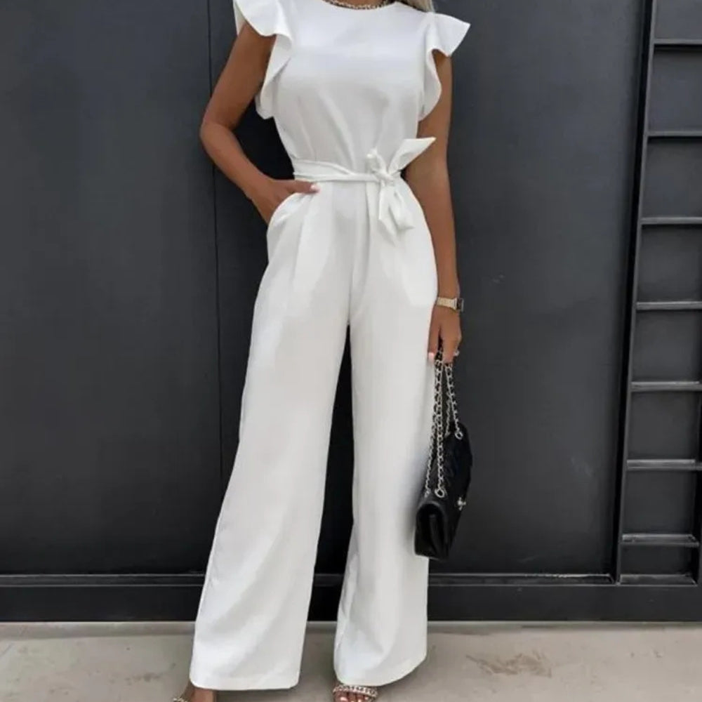 Overall mit gerafften Ärmeln und weiten Beinen - Damen Einteiler