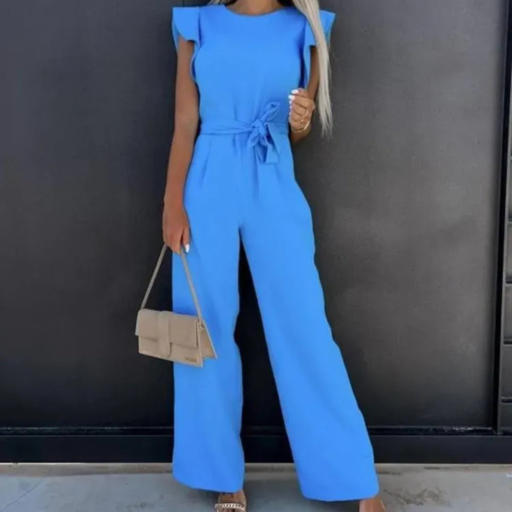 Overall mit gerafften Ärmeln und weiten Beinen - Damen Einteiler