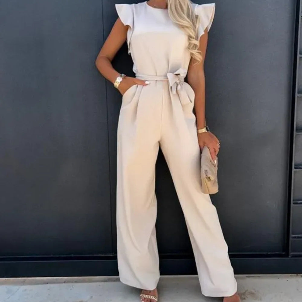 Overall mit gerafften Ärmeln und weiten Beinen - Damen Einteiler