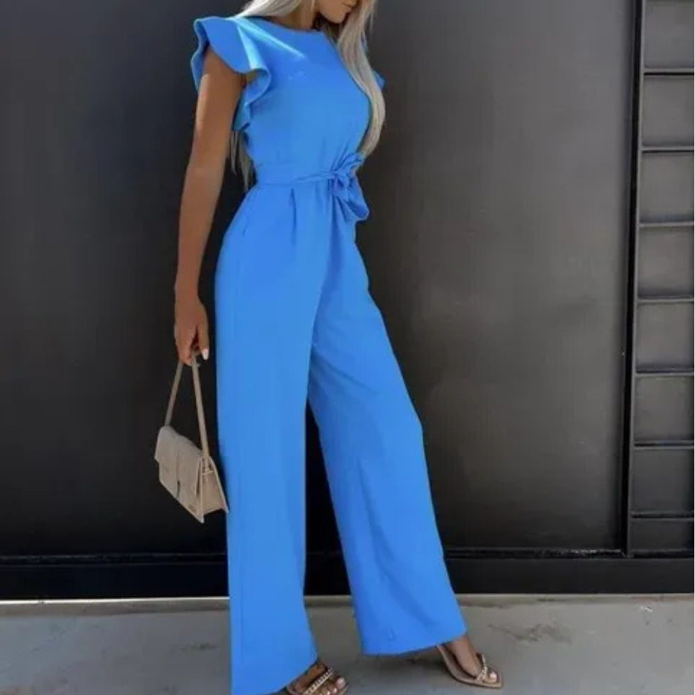 Overall mit gerafften Ärmeln und weiten Beinen - Damen Einteiler