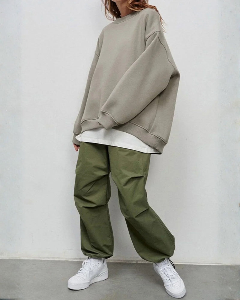 Oversized Pullover Damen – Bequemer Rundhalspullover für Freizeit und Alltag