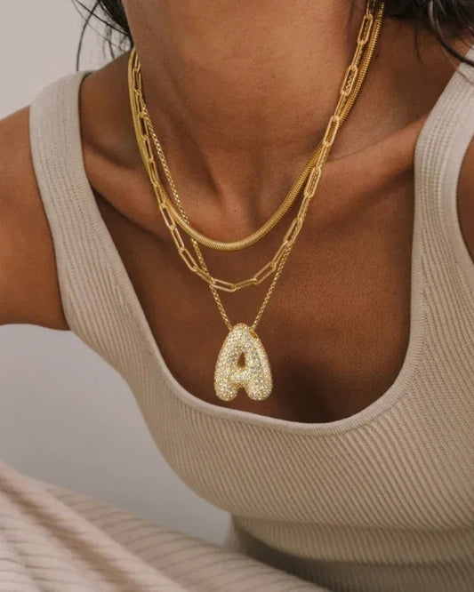 Personalisierte Bubble Kette – Alphabet-Halskette für den Alltag