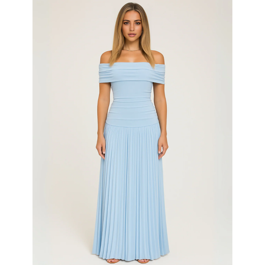 Petra | Damen Maxi Kleid Mit Falten Für Hochzeit