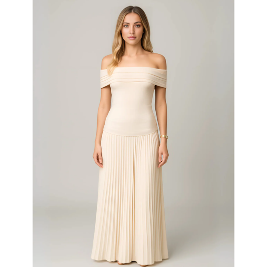 Petra | Damen Maxi Kleid Mit Falten Für Hochzeit