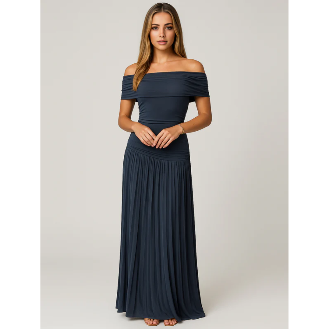 Petra | Damen Maxi Kleid Mit Falten Für Hochzeit