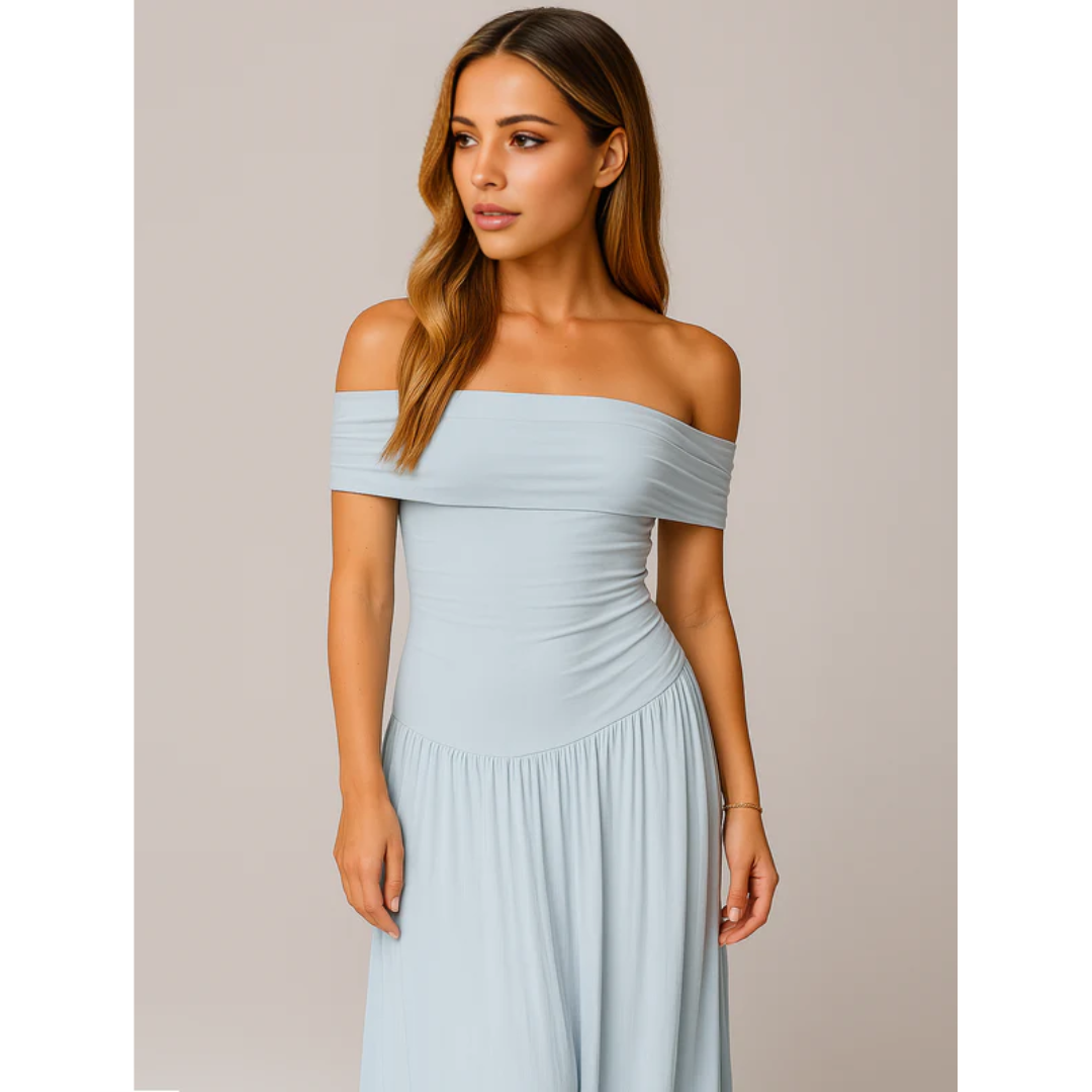 Petra | Damen Maxi Kleid Mit Falten Für Hochzeit