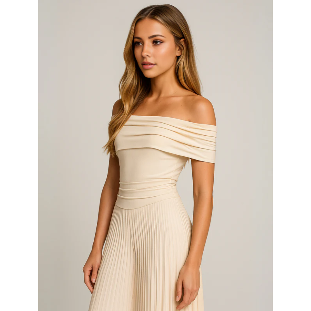 Petra | Damen Maxi Kleid Mit Falten Für Hochzeit