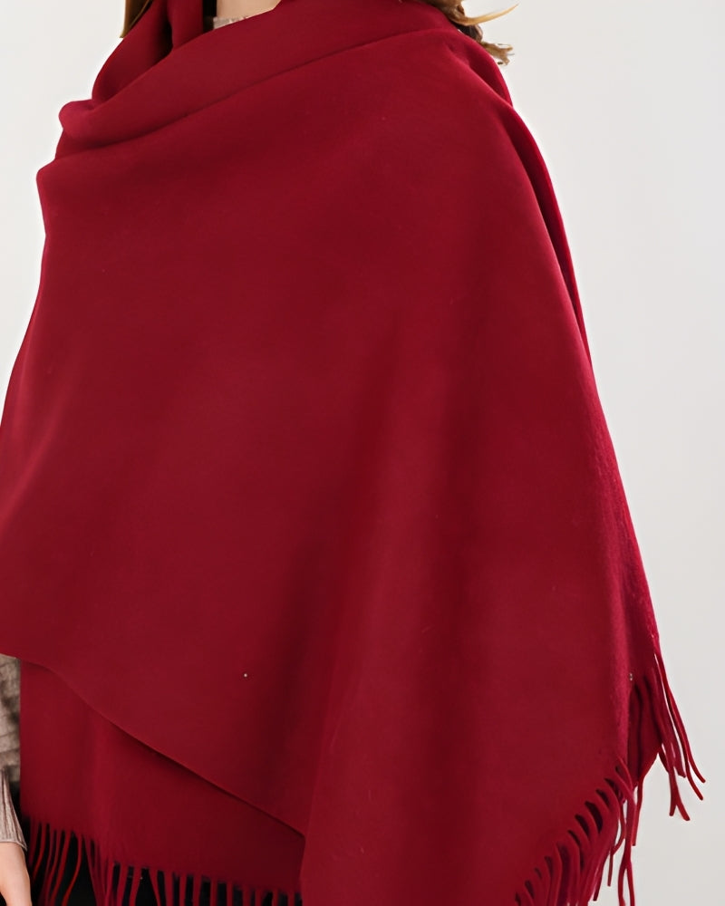 Winterschal für Frauen - Großer Wickelschal mit Quasten