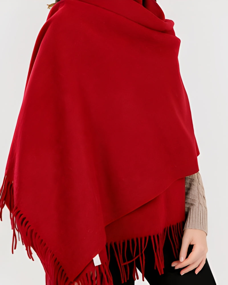 Winterschal für Frauen - Großer Wickelschal mit Quasten