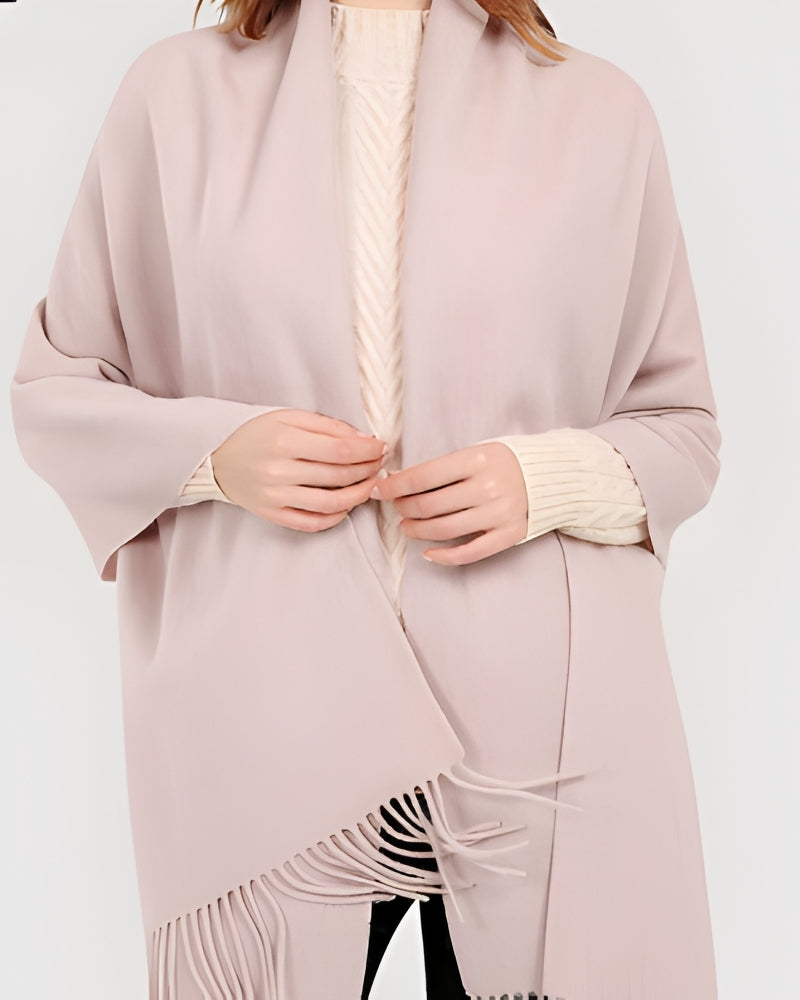 Winterschal für Frauen - Großer Wickelschal mit Quasten